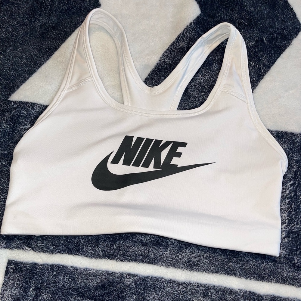 Nike white sports bra